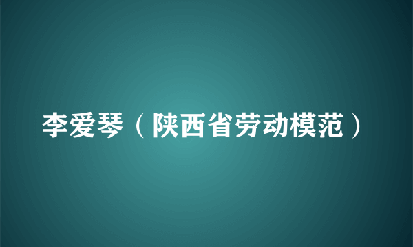 李爱琴（陕西省劳动模范）