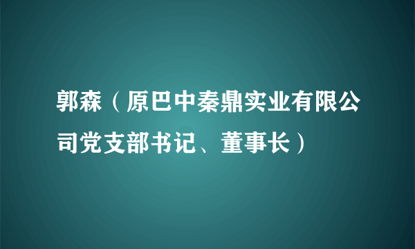 郭森（原巴中秦鼎实业有限公司党支部书记、董事长）