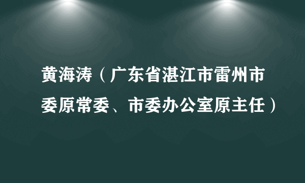 黄海涛（广东省湛江市雷州市委原常委、市委办公室原主任）