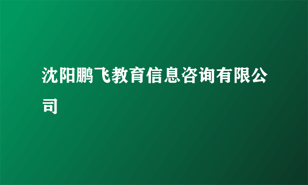 沈阳鹏飞教育信息咨询有限公司