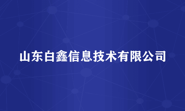 山东白鑫信息技术有限公司