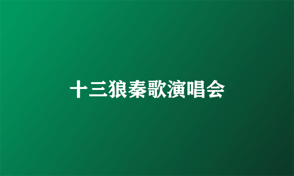 十三狼秦歌演唱会