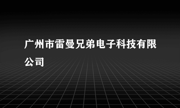 广州市雷曼兄弟电子科技有限公司