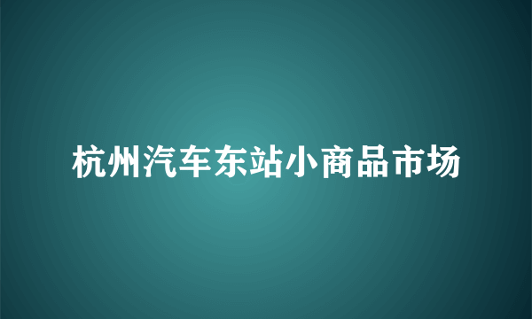 杭州汽车东站小商品市场