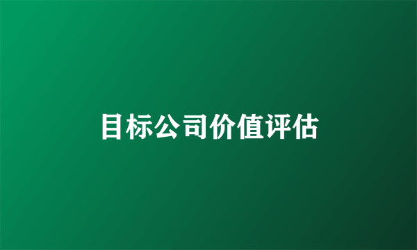 目标公司价值评估