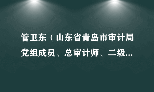 管卫东（山东省青岛市审计局党组成员、总审计师、二级巡视员、局长）