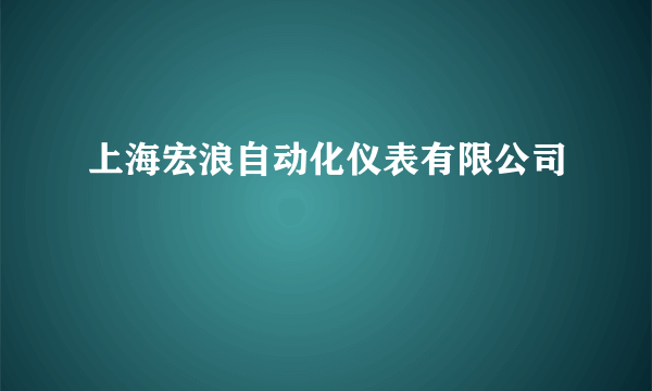 上海宏浪自动化仪表有限公司