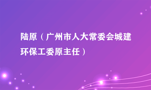 陆原（广州市人大常委会城建环保工委原主任）