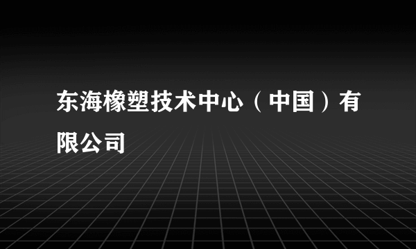 东海橡塑技术中心（中国）有限公司