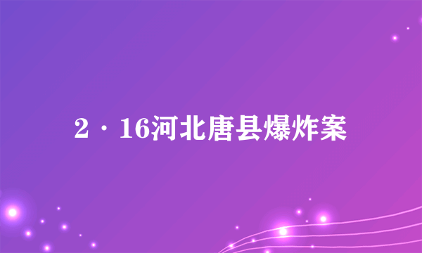 2·16河北唐县爆炸案