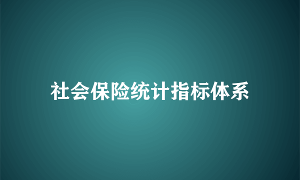 社会保险统计指标体系