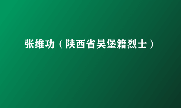 张维功（陕西省吴堡籍烈士）