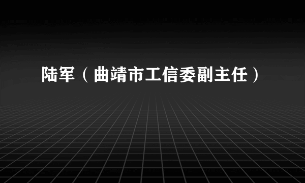 陆军（曲靖市工信委副主任）