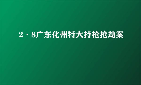 2·8广东化州特大持枪抢劫案