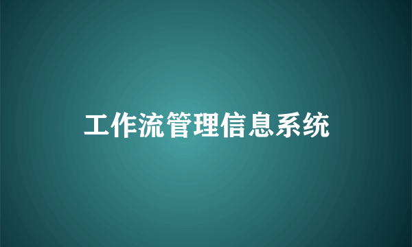 工作流管理信息系统