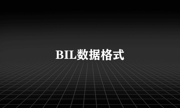 BIL数据格式