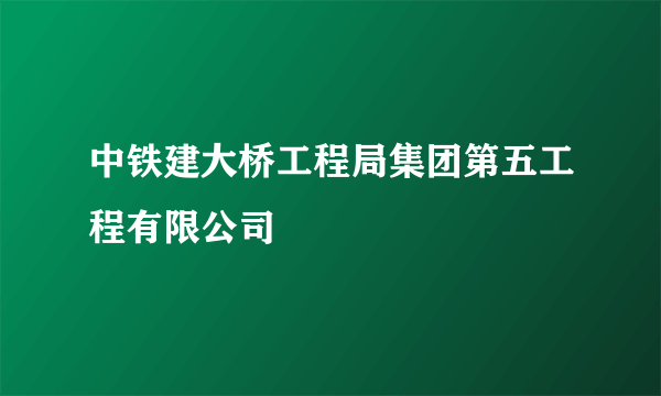 中铁建大桥工程局集团第五工程有限公司