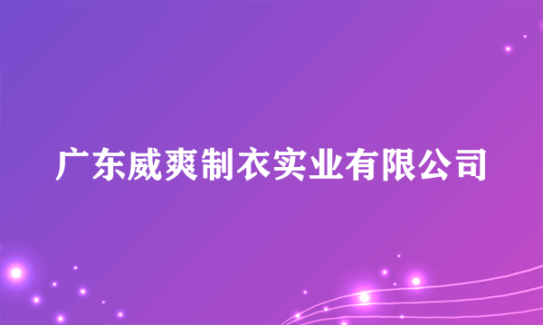 广东威爽制衣实业有限公司