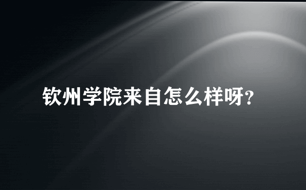 钦州学院来自怎么样呀？