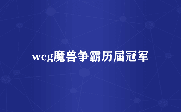 wcg魔兽争霸历届冠军