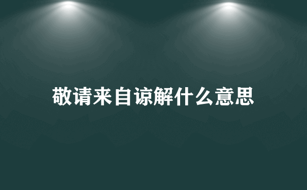 敬请来自谅解什么意思