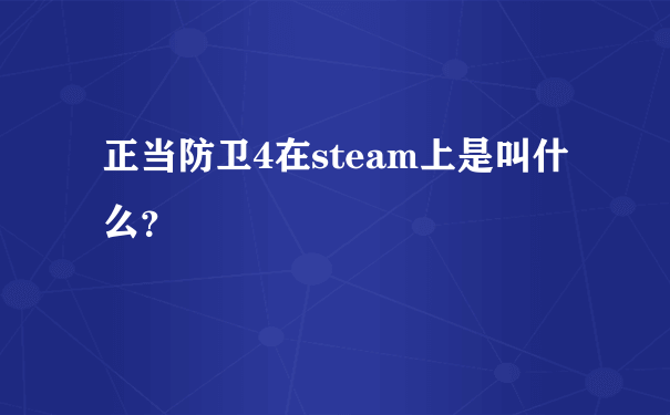 正当防卫4在steam上是叫什么？