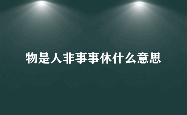 物是人非事事休什么意思