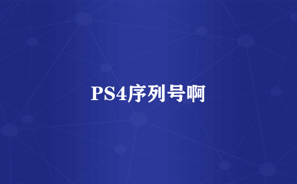 PS4序列号啊