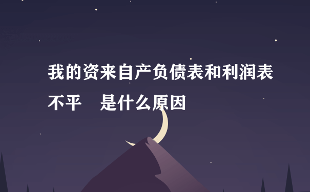 我的资来自产负债表和利润表不平 是什么原因