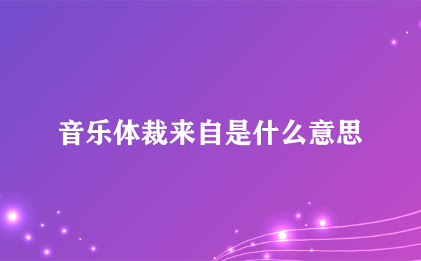 音乐体裁来自是什么意思