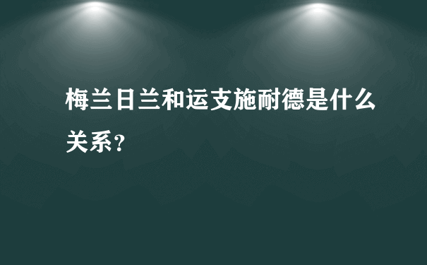 梅兰日兰和运支施耐德是什么关系？