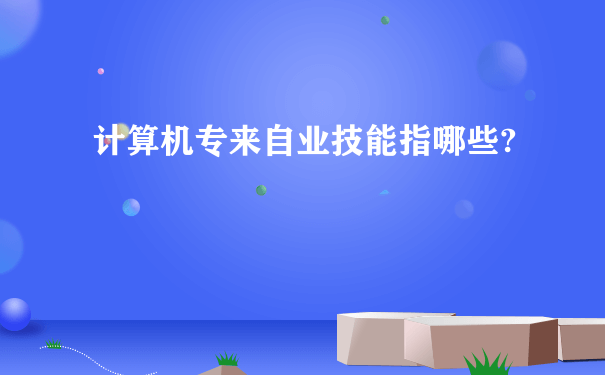 计算机专来自业技能指哪些?