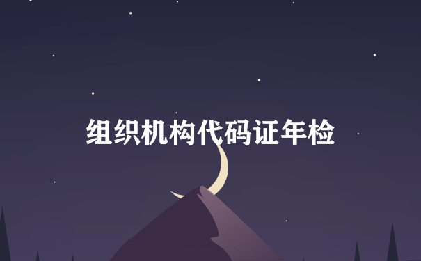 组织机构代码证年检