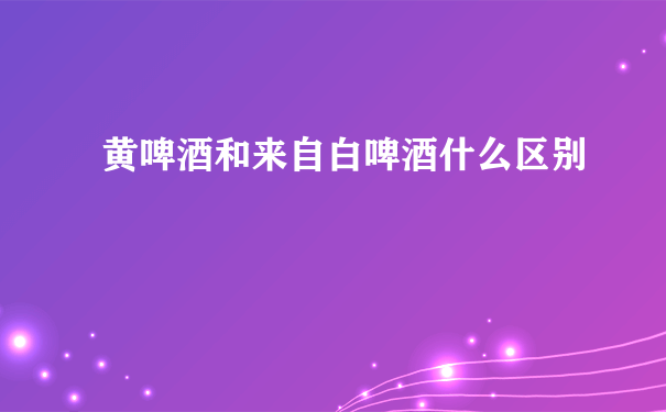 黄啤酒和来自白啤酒什么区别