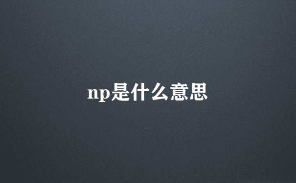 np是什么意思