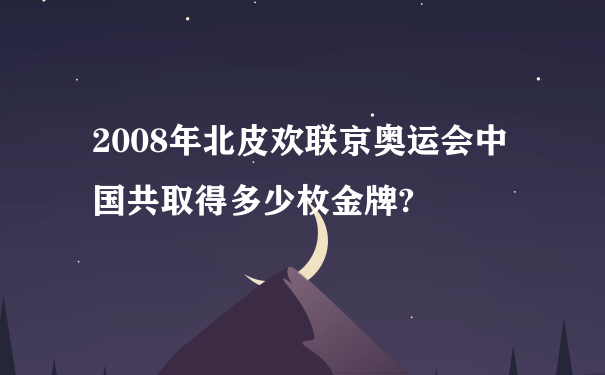 2008年北皮欢联京奥运会中国共取得多少枚金牌?