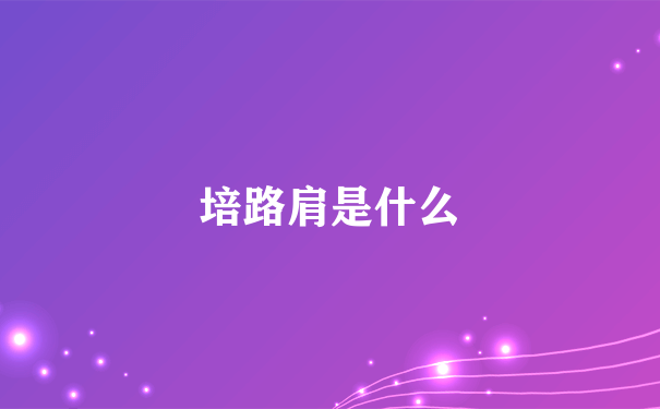 培路肩是什么