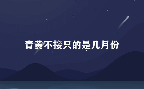 青黄不接只的是几月份