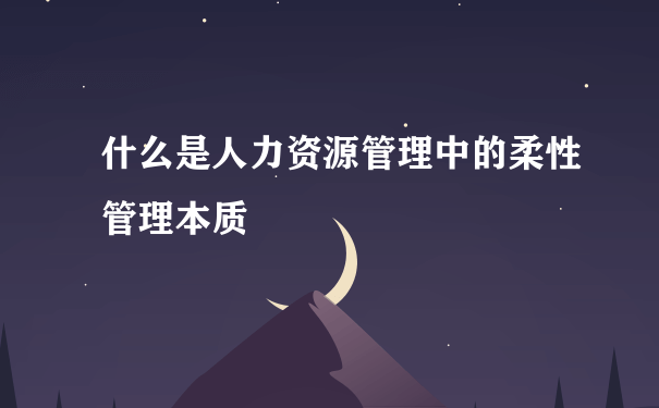 什么是人力资源管理中的柔性管理本质