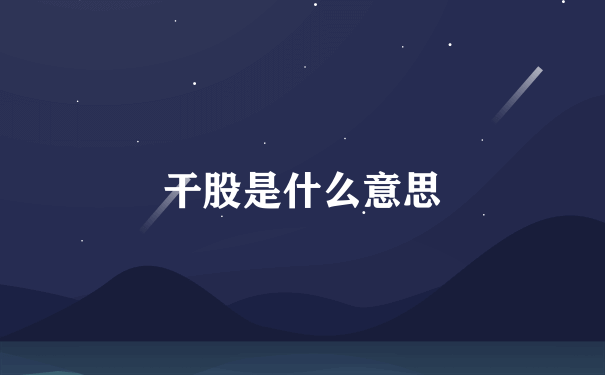 干股是什么意思