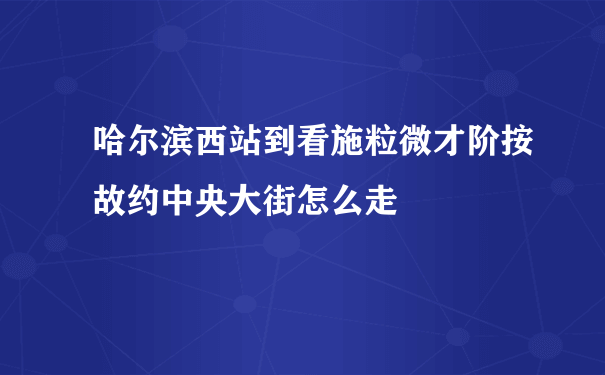 哈尔滨西站到看施粒微才阶按故约中央大街怎么走