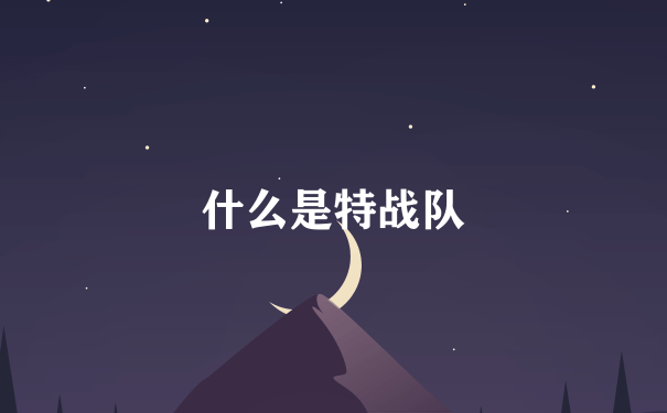 什么是特战队