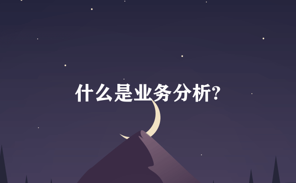 什么是业务分析?