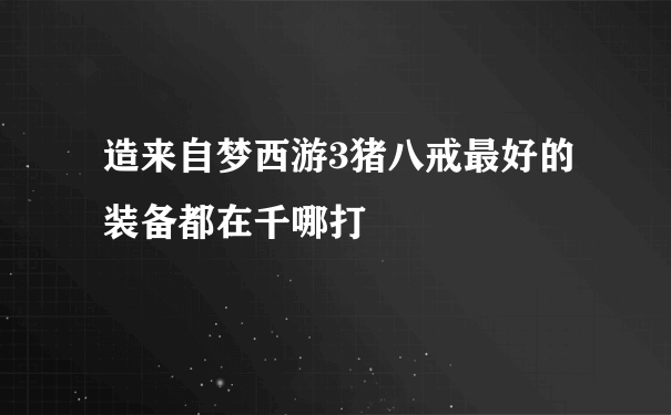 造来自梦西游3猪八戒最好的装备都在千哪打