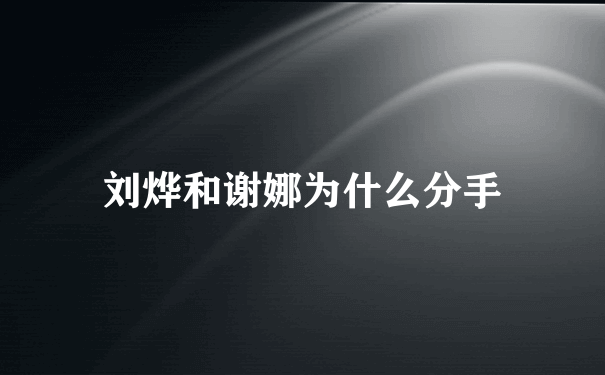 刘烨和谢娜为什么分手