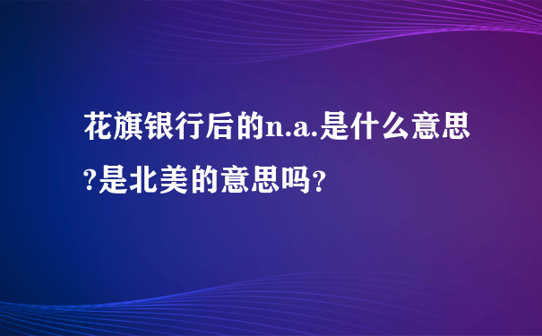 花旗银行后的n.a.是什么意思?是北美的意思吗？