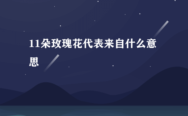 11朵玫瑰花代表来自什么意思