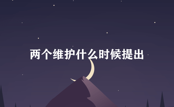 两个维护什么时候提出