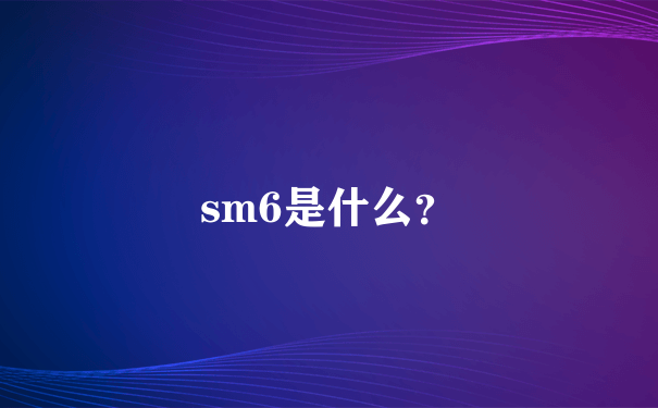 sm6是什么？