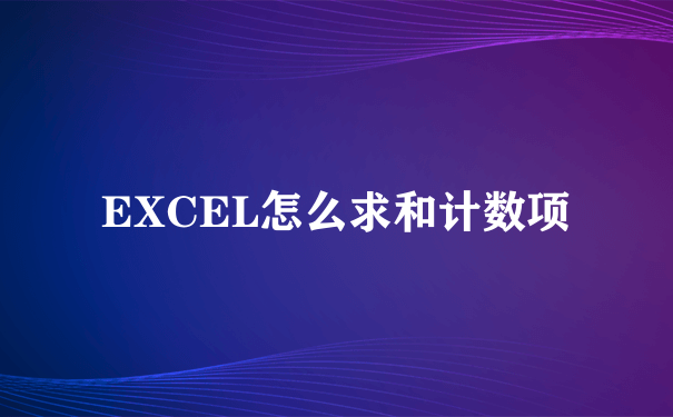 EXCEL怎么求和计数项